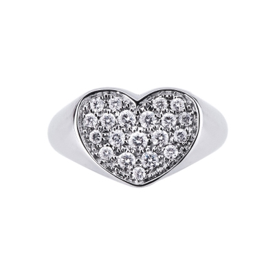 Anillo pavé para mujer en oro blanco de 18k