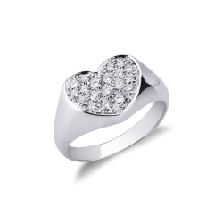 Anillo pavé para mujer en oro blanco de 18k