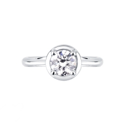Anillo Solitario en Oro Blanco de 18 Quilates con Diamante Natural de 0,90 ct 2