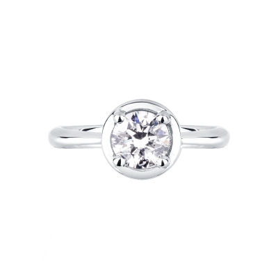 Anillo Solitario en Oro Blanco de 18 Quilates con Diamante Natural de 0,90 ct