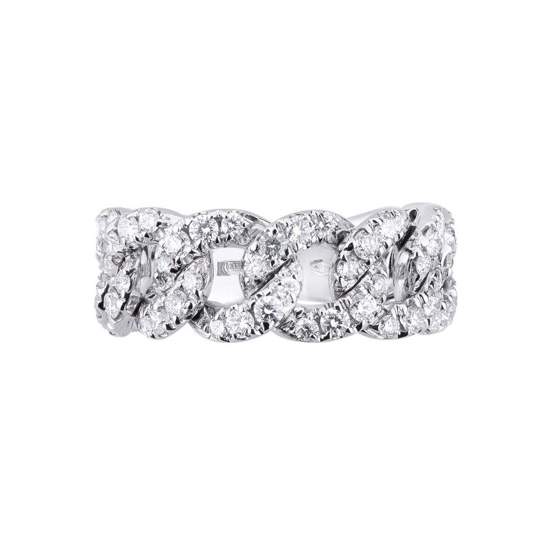 Anillo rígido Groumette con diamantes en oro blanco 18k Anillo rígido Groumette con diamantes en oro blanco 18k