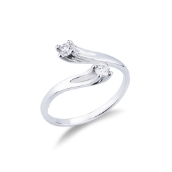 Anillo bilogy en oro blanco de 18k con diamantes