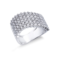 Anillo banda en oro blanco 18k y diamantes