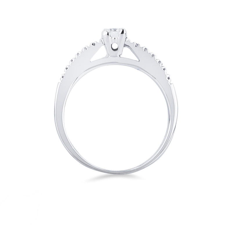 Anillo Eternity en Oro Blanco 18k con Diamante central 0.15 ct