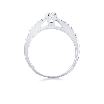 Anillo Eternity en Oro Blanco 18k con Diamante central 0.15 ct