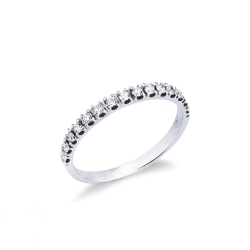 Anillo alianza en oro blanco 18k adornado con diamantes