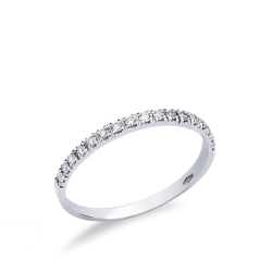 Anillo alianza en oro blanco de 18k con diamantes