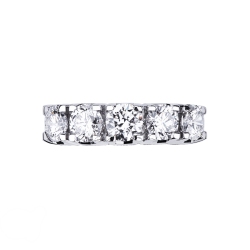 Anillo a 5 piedras en Oro Blanco 18k ct 2.20 2