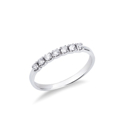 Anillo de diamantes de oro blanco 18k con 7 diamantes Garras