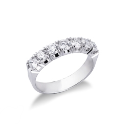 Media alianza con 7 diamantes 1,20 quilates oro blanco 18 kilates