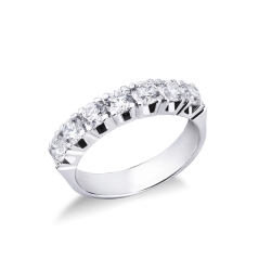 Sortija en oro blanco 18 kilates con 7 diamantes 1,40 quilates