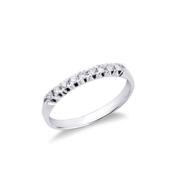 Media alianza 9 diamantes 0,20 diamantes oro blanco 18 kilates