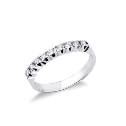 Media alianza 9 diamantes 0,25 quilates oro blanco 18K