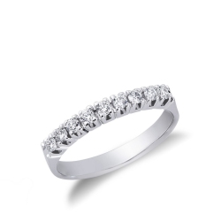Anillo con 9 diamantes 0,30 quilates y oro blanco 18 kilates