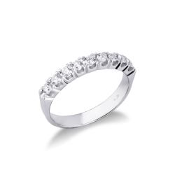 Anillo riviera con 9 diamantes de 0,40 quilates y oro blanco de 18 kilates