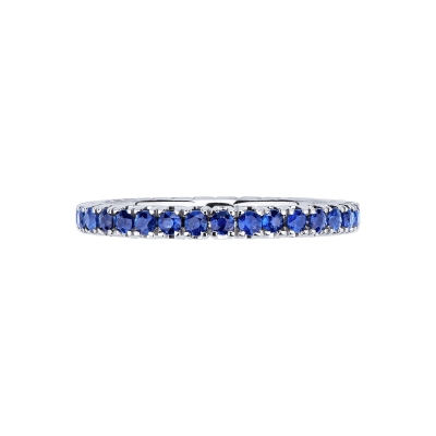 Anillo Eternity en oro blanco con zafiros azules 1,01ct