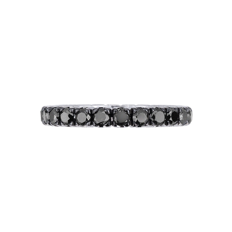 Alianza eternity en oro blanco de 18k con diamantes negros Alianza eternity en oro blanco de 18k con diamantes negros