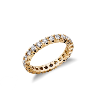 Anillo Eternity en oro amarillo de 18k con diamantes