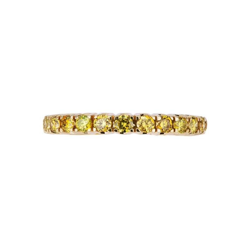 Anillo Eternity en Oro Amarillo 18k con Diamantes Amarillos