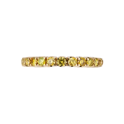 Anillo Eternity en Oro Amarillo 18k con Diamantes Amarillos