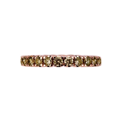 Anillo eternity con diamantes brown en oro rosa 18k 