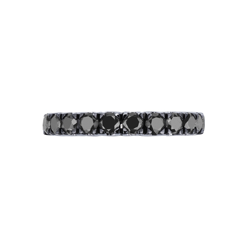 Anillo en oro blanco con diamantes negros Anillo en oro blanco con diamantes negros