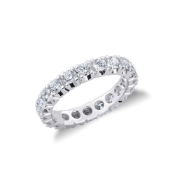 Anillo eternidad en oro blanco de 18k con diamantes