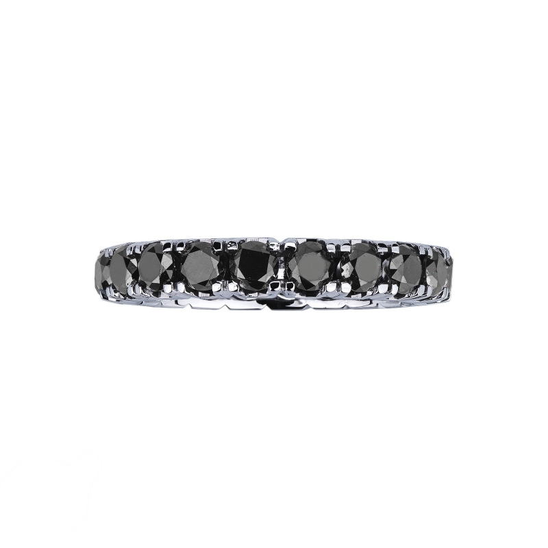 Anillo con diamantes negros en oro blanco de 18k Anillo con diamantes negros en oro blanco de 18k