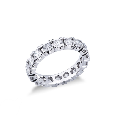 Anillo Eternity a griffe en Oro Blanco de 18k con Diamantes de 0,15 ct