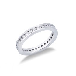 Anillo Eternity de Oro Blanco y Diamantes