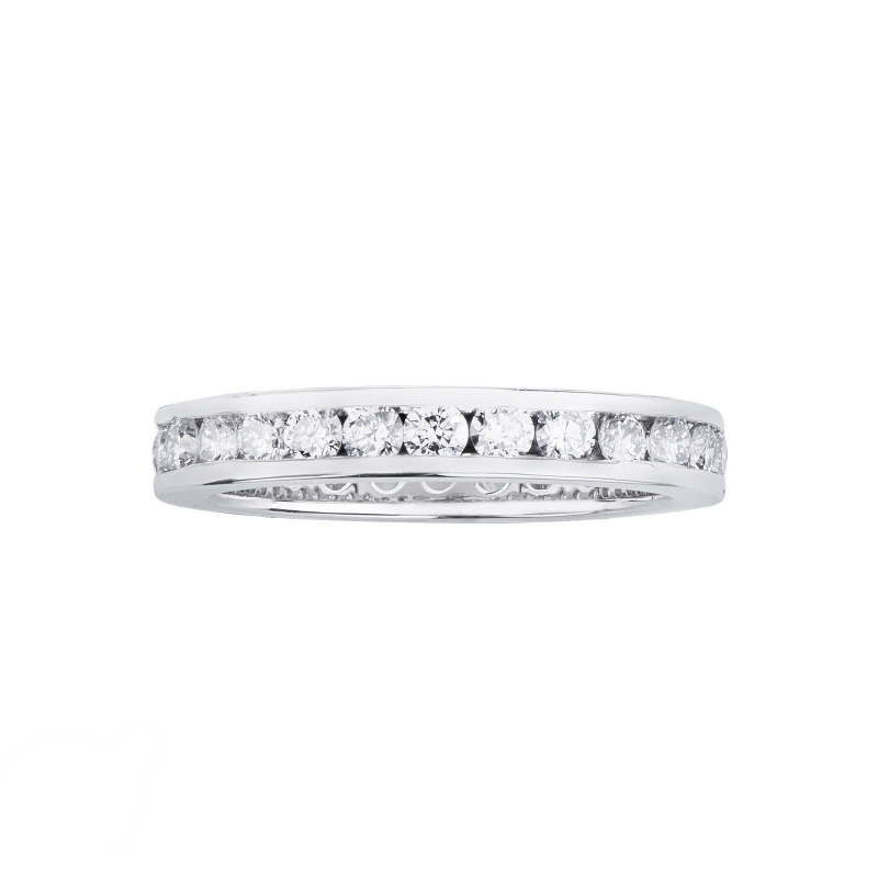 Anillo eternity oro blanco 18k con diamantes de 0,05 qt Anillo eternity oro blanco 18k con diamantes de 0,05 qt