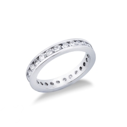 Anillo eternity oro blanco 18k con diamantes de 0,05 qt