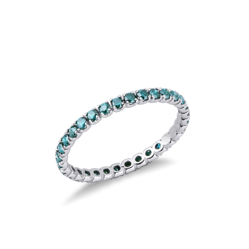 Anillo de eternidad con diamantes blue en Oro Blanco 18k