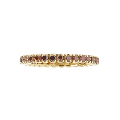 Anillo Eternity en oro amarillo 18k con diamantes cognac