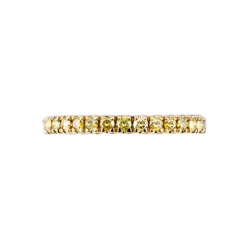Anillo eternity con griffe en Oro Amarillo 18k y diamantes yellow
