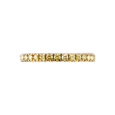 Anillo eternity con griffe en Oro Amarillo 18k y diamantes yellow