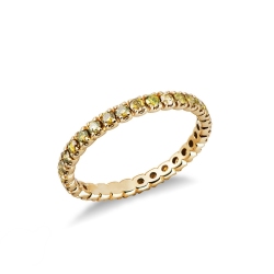 Anillo eternity con griffe en Oro Amarillo 18k y diamantes yellow