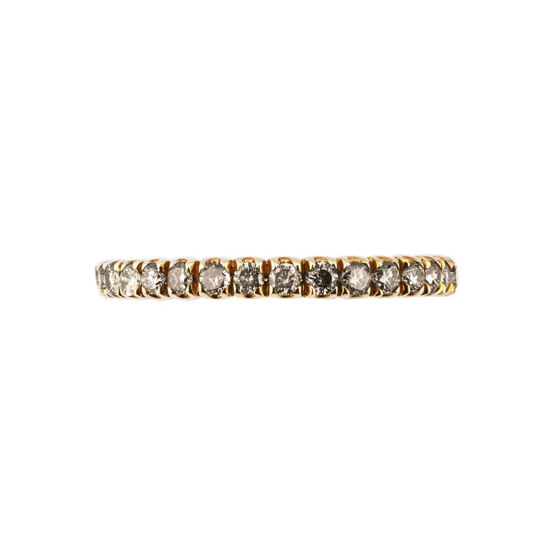 Anillo de eternidad en Oro Amarillo 18k con diamantes brown