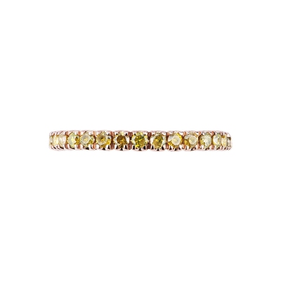 Anillo Eternity en oro rosa 18k con diamantes amarillos