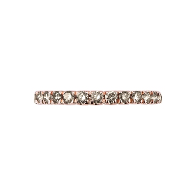 Anillo Eternity garras en oro rosa 18k con diamantes brown