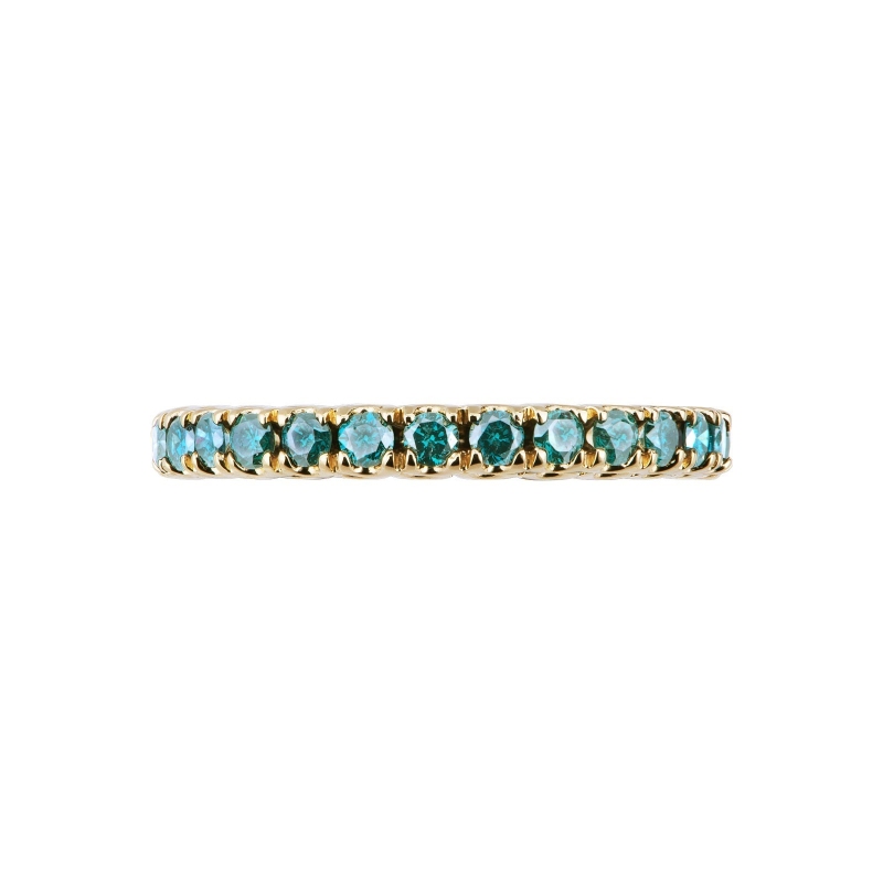 Anillo de eternidad con diamantes blue en Oro Amarillo 18k
