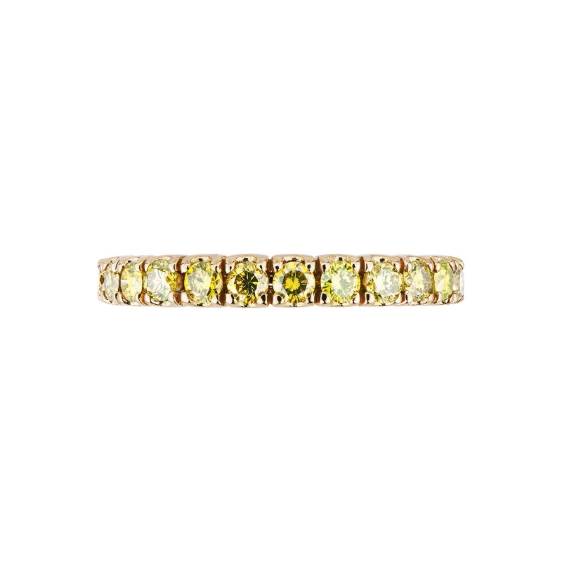 Anillo de eternidad en Oro Amarillo 18k con diamantes amarillos