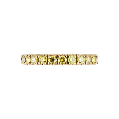 Anillo de eternidad en Oro Amarillo 18k con diamantes amarillos