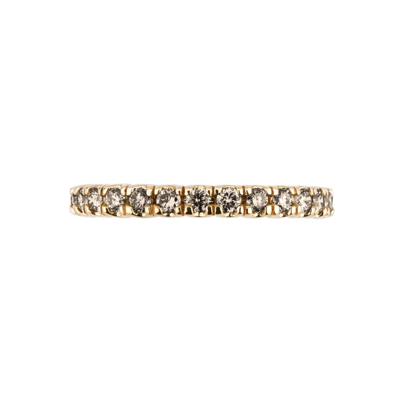 Anillo de eternidad con diamantes brown en Oro Amarillo 18k