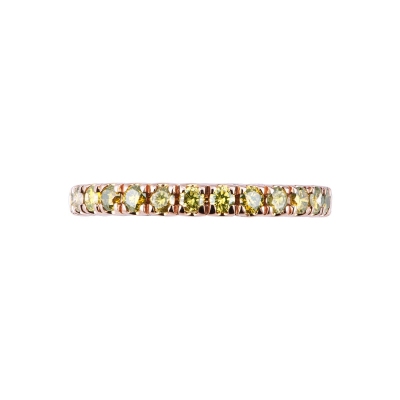 Anillo eternity de diamantes yellow en Oro Rosa 18 quilates