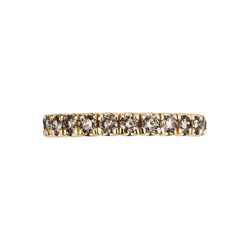 Anillo Eternity 18k oro amarillo diamantes brown