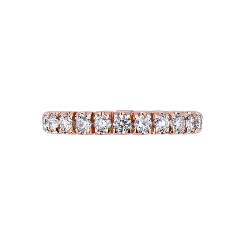 Anillo Eternity con garras en oro rosa 18k con diamantes Anillo Eternity con garras en oro rosa 18k con diamantes
