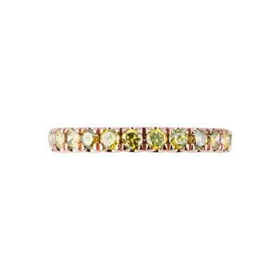 Anillo de la Eternidad en oro rosa 18k con diamantes amarillos