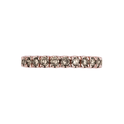 Anillo Eternity oro rosa 18k con diamantes brown