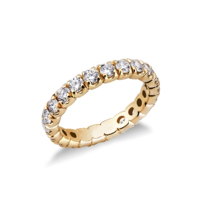 Anillo de eternidad oro amarillo 750 y diamantes